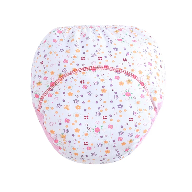 Side view of a reusable cloth diaper showing the 6-layer construction
