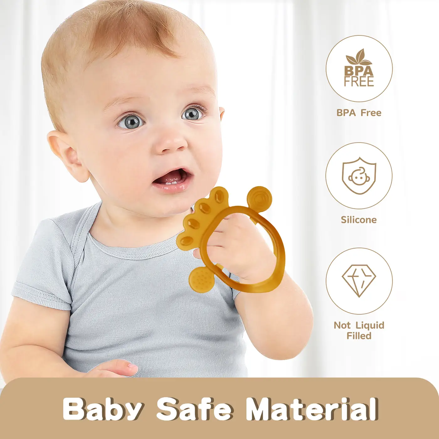Teether placed in a refrigerator for cooling