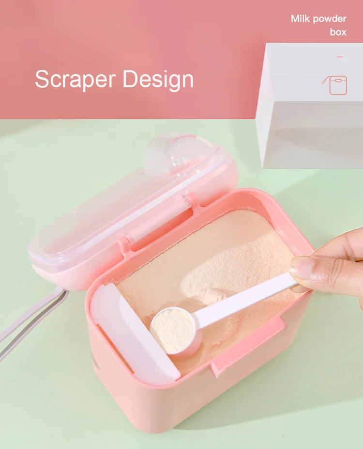 Portable PP Plastic Airtight Baby Food Snack Dispenser Milk Powder Container