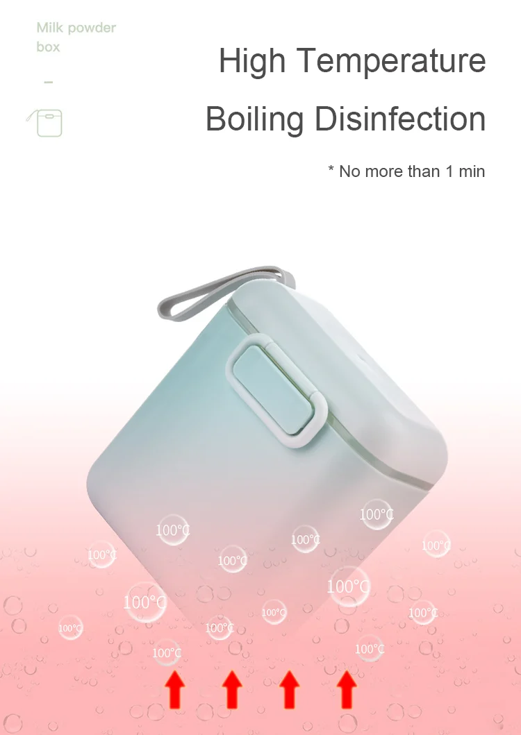 Baby food dispenser in hand, showing compact size and portability