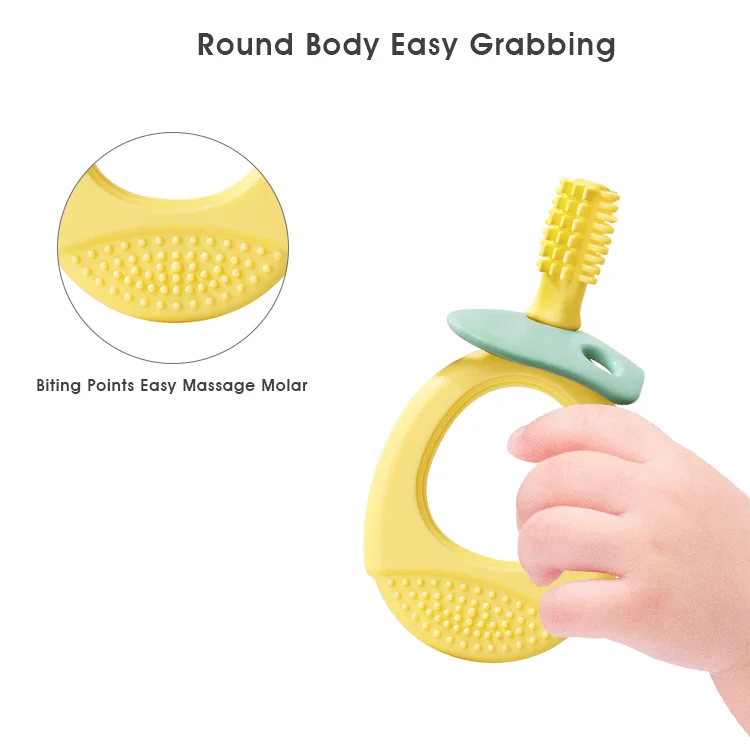 Prevent Swallowing Silicone Toothbrush Teether