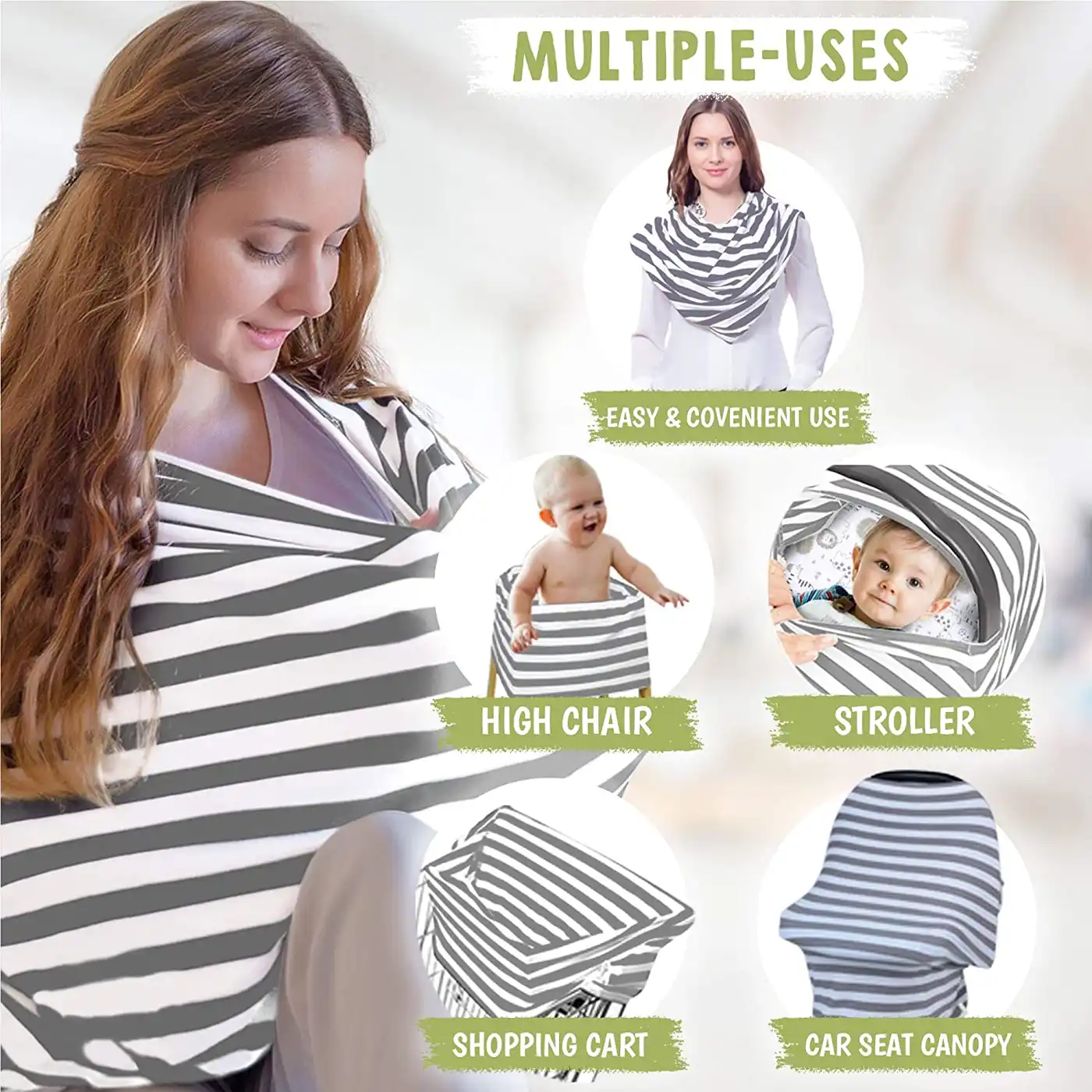 Multifunction Stretchy Baby Universal Nursing Breastfeeding Cover Scarf