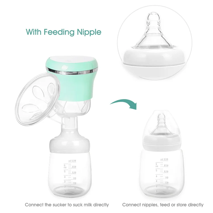 Pump with silicone shield removed, showing the anti-colic spiral pattern