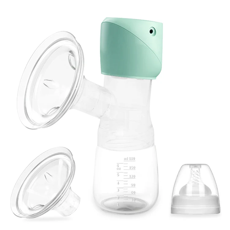 White single electric breast pump with soft petal silicone pad and 180ml PP bottle