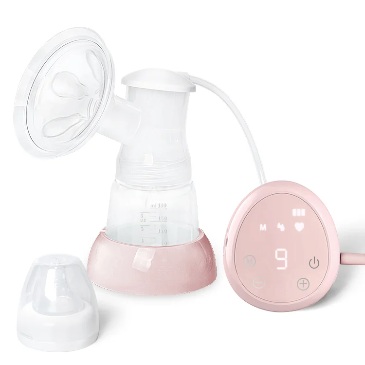 Portable electric breast pump in white with touch control and LED display