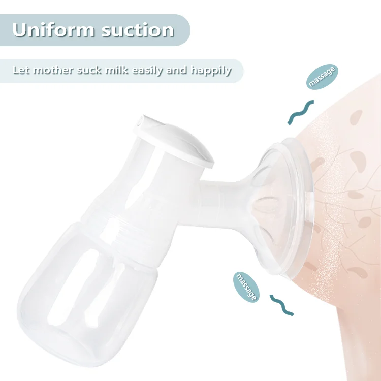 Close-up of the PP+silicone flange with anti-colic spiral pattern
