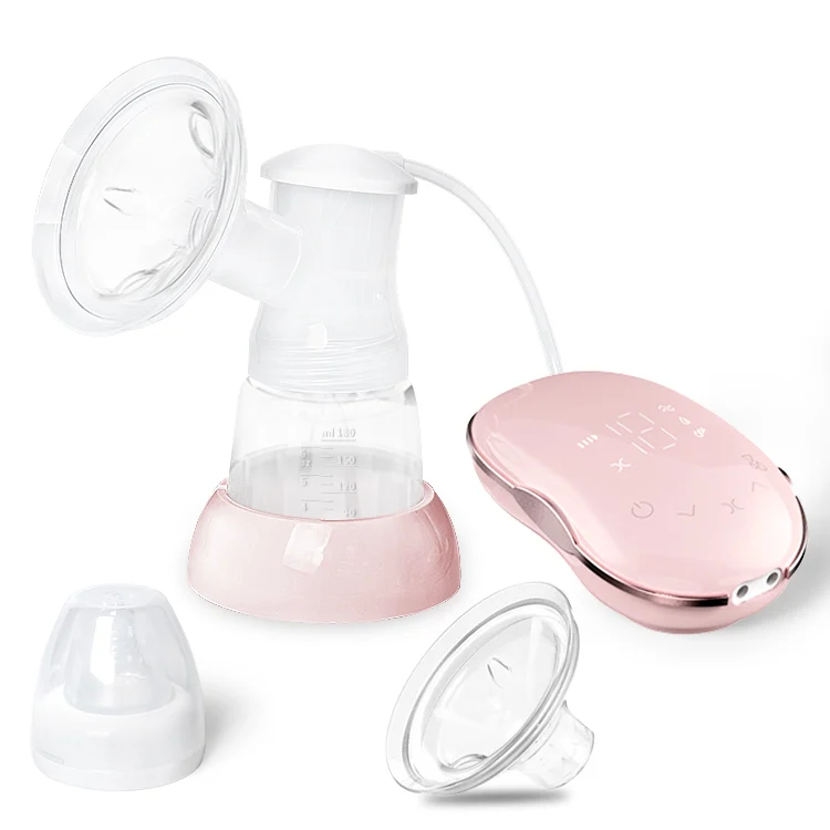 White 2-in-1 electric breast pump with soft petal silicone flange and LED display