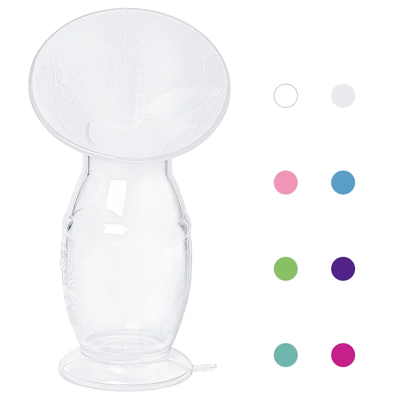 White 90ml manual breast pump with dust-proof lid closed