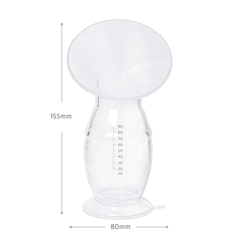 4oz 90ml Breastfeeding Food Grade Silicone Manual Breast Pump