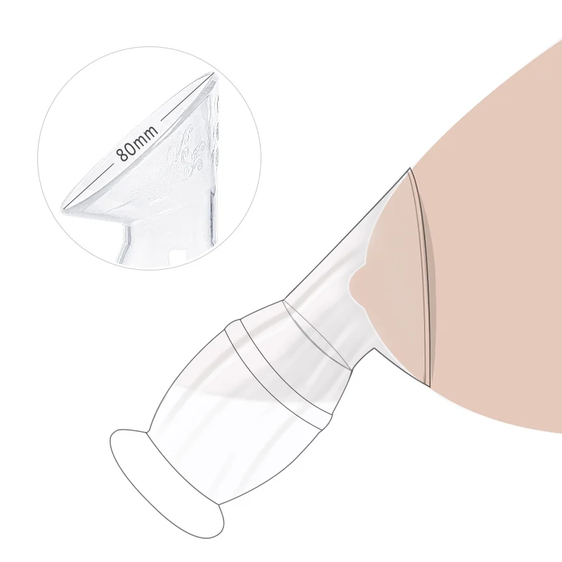 Close-up of the silicone suction cup and rim of the 90ml breast pump