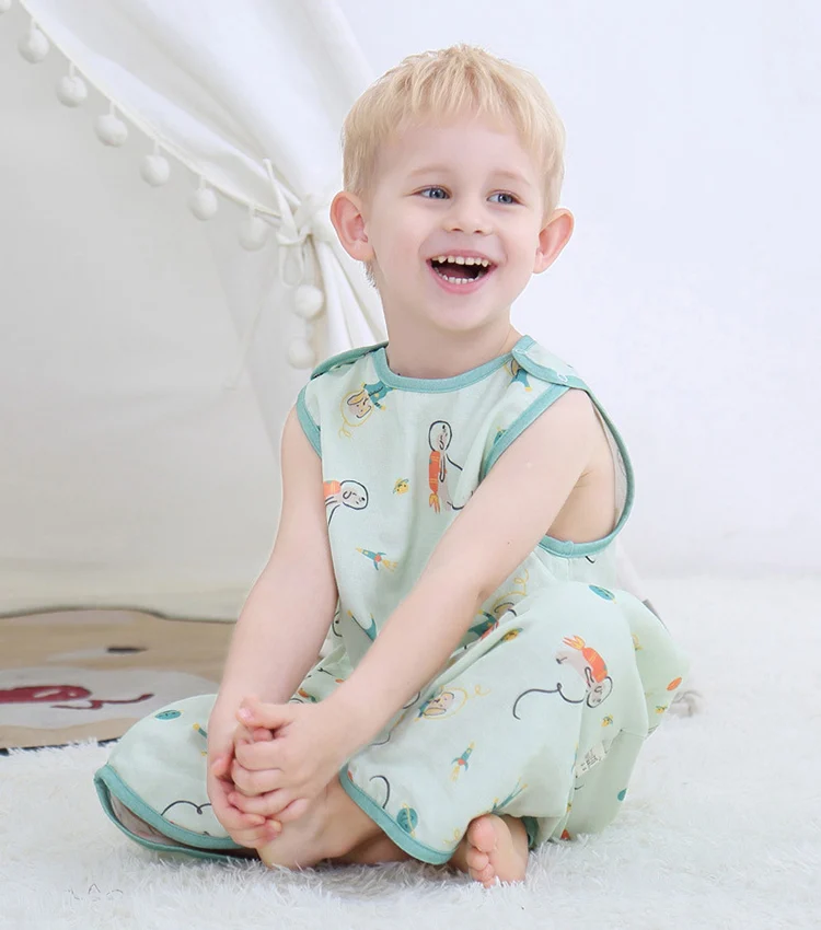 Lavender baby sleep sack with snap buttons, showing the size label