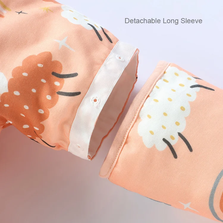 Wearable Blanket Sack Removable Long Sleeves Baby Sleeping Bag