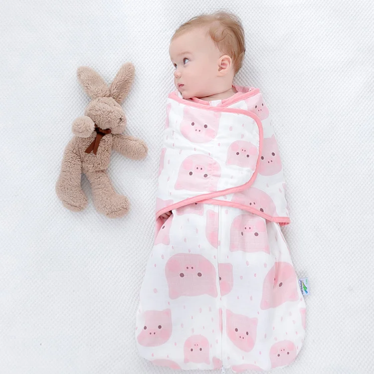 Yellow 100% cotton newborn sleeping bag with zipper open, showing fabric texture