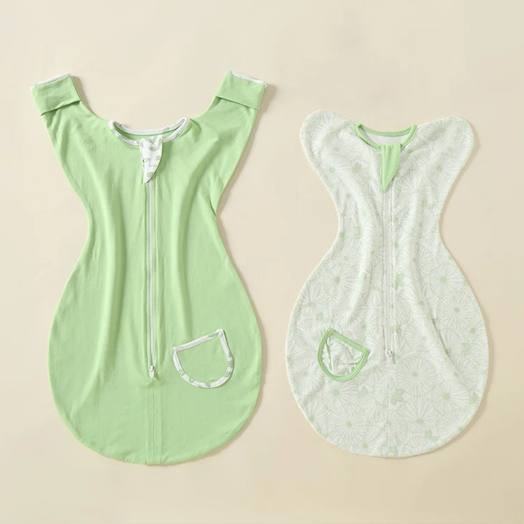 Pink 2-way zipper baby sleeping bag in size S, standing upright