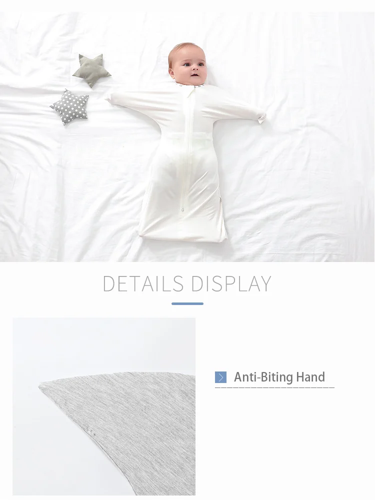 White 2-way zipper bamboo cotton sleeping bag laid flat with zipper fully open