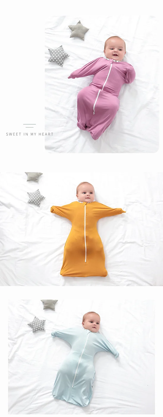 Purple 2-way zipper bamboo cotton sleeping bag with zipper closed and baby-sized form