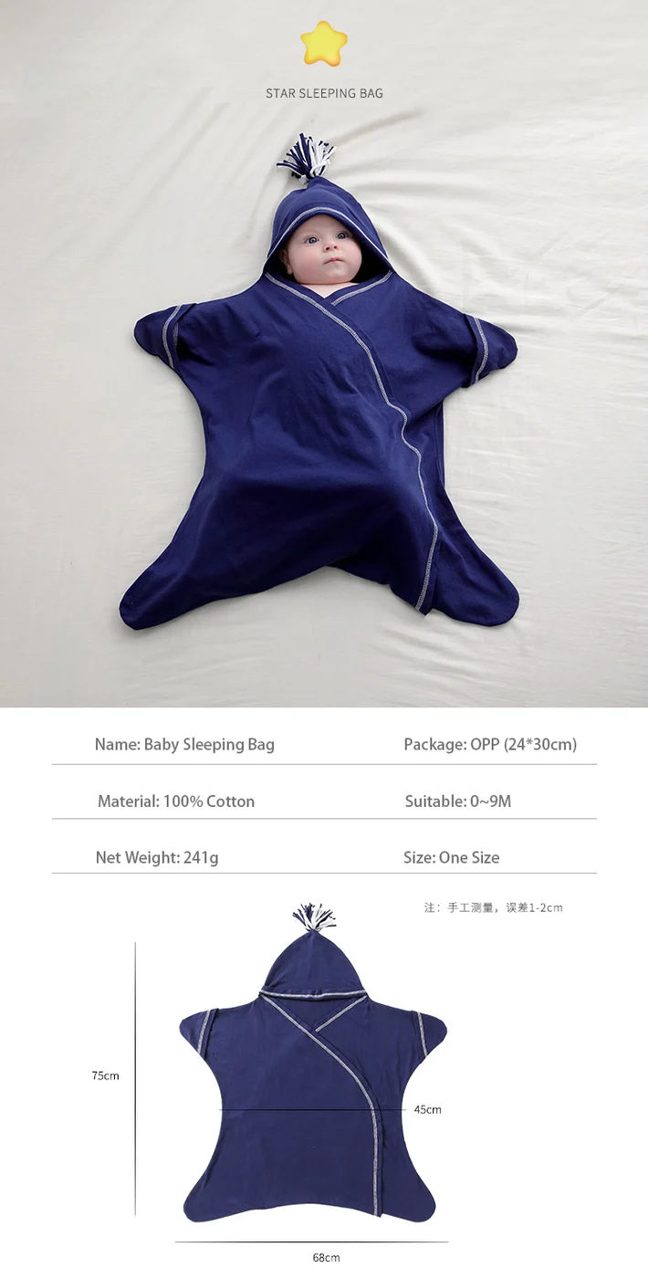 Star Shape Organic Cotton Baby Sleep Bag
