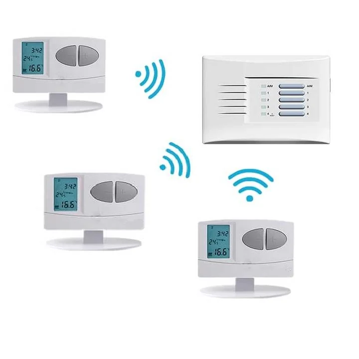C7RF multi-zone wireless thermostat controlling up to four heating zones, view 3