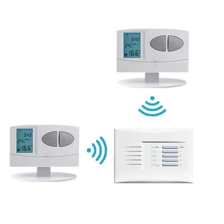 C7RF multi-zone wireless thermostat controlling up to four heating zones, view 2