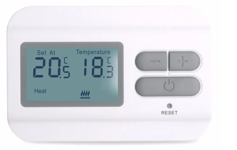 ST23 230V wired non-programmable heating thermostat with digital display, view 4