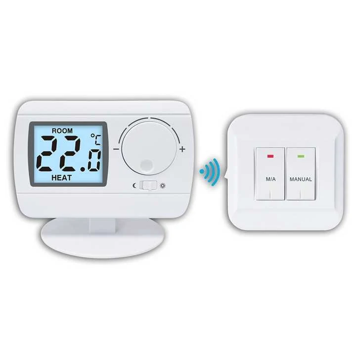 E3RF-L wireless RF gas boiler thermostat with colour LCD and matching receiver, view 4