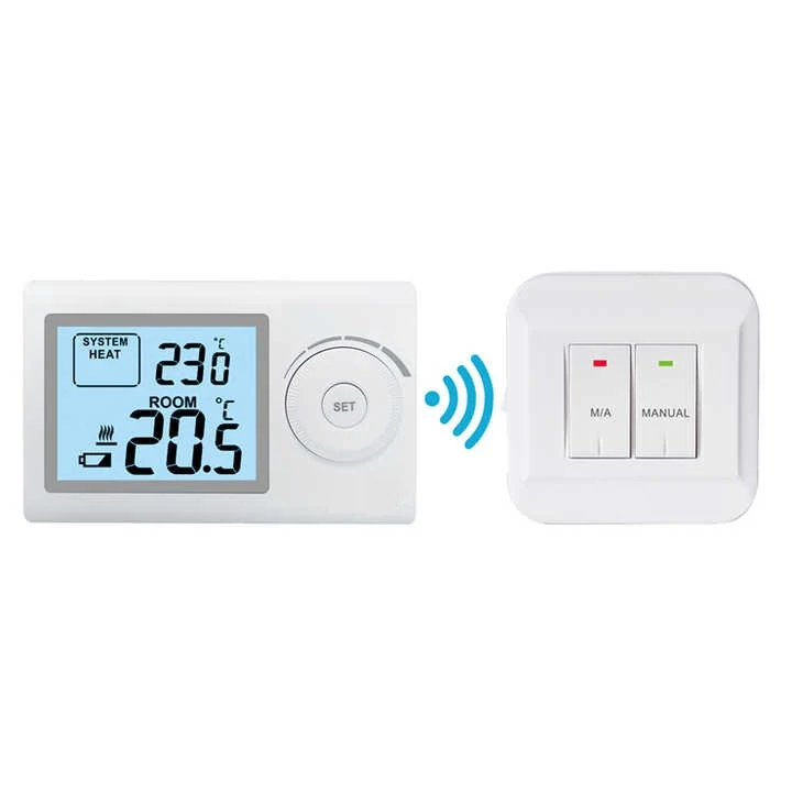 ST2403RF wireless gas boiler thermostat with adjustment dial and 230V receiver, view 2