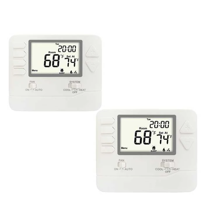 STN705 24V single stage programmable room thermostat with LCD, view 2
