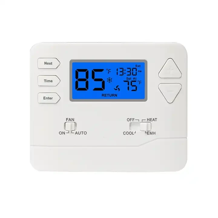 STN621 24V non-programmable heat pump room thermostat with digital LCD, view 2