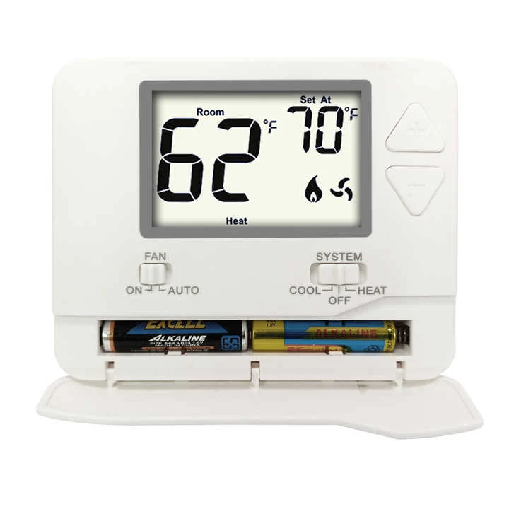 N701 24V non-programmable thermostat with large 4 square inch backlit LCD, view 5