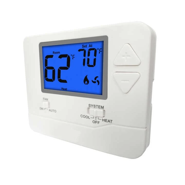 N701 24V non-programmable thermostat with large 4 square inch backlit LCD, view 3