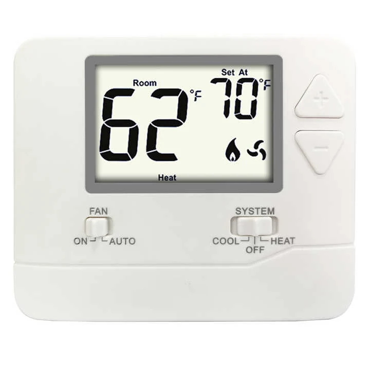 N701 24V non-programmable thermostat with large 4 square inch backlit LCD, view 4