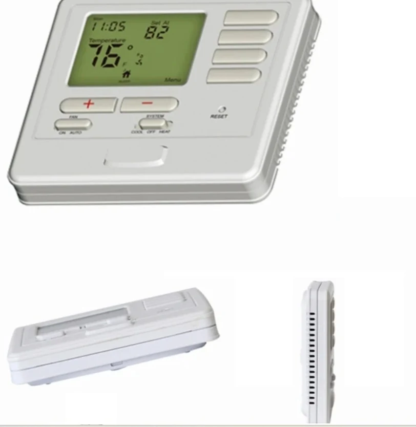 S715 24V multi stage HVAC thermostat with backlit digital display, view 2