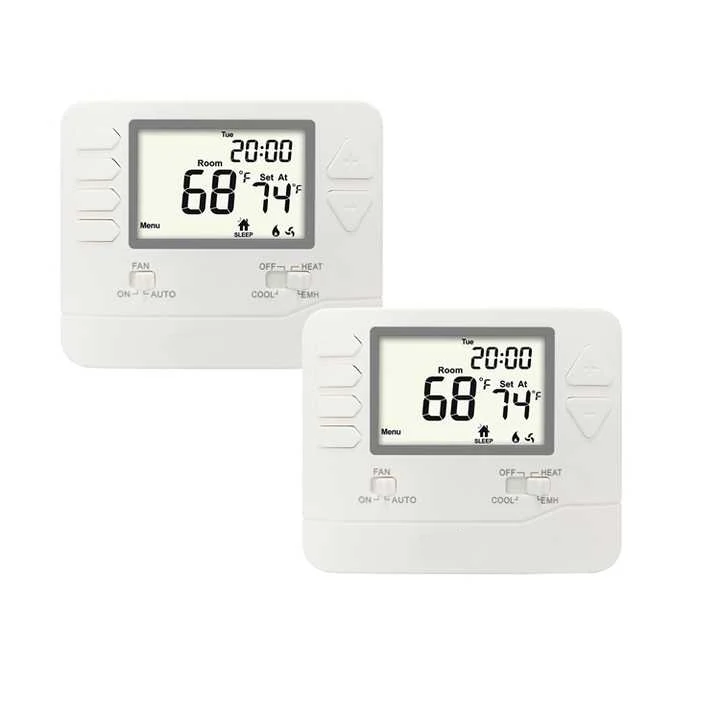 STN725 24V LCD heat pump programmable room thermostat, view 6