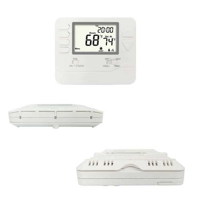 STN725 24V LCD heat pump programmable room thermostat, view 4