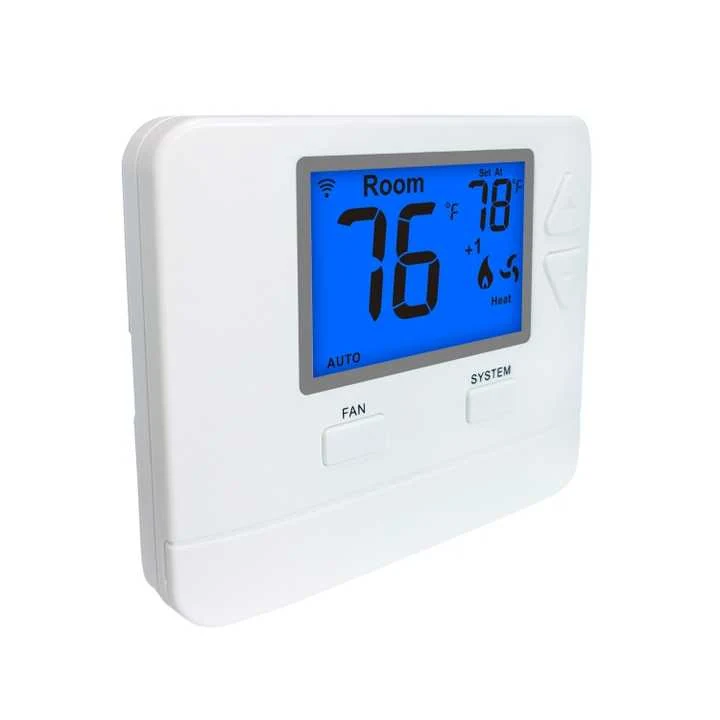 STN721W WiFi heat pump thermostat with Alexa voice control and LCD, view 2