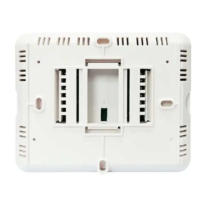 STN855 universal 24V touch screen thermostat showing heating and cooling setpoints, view 5