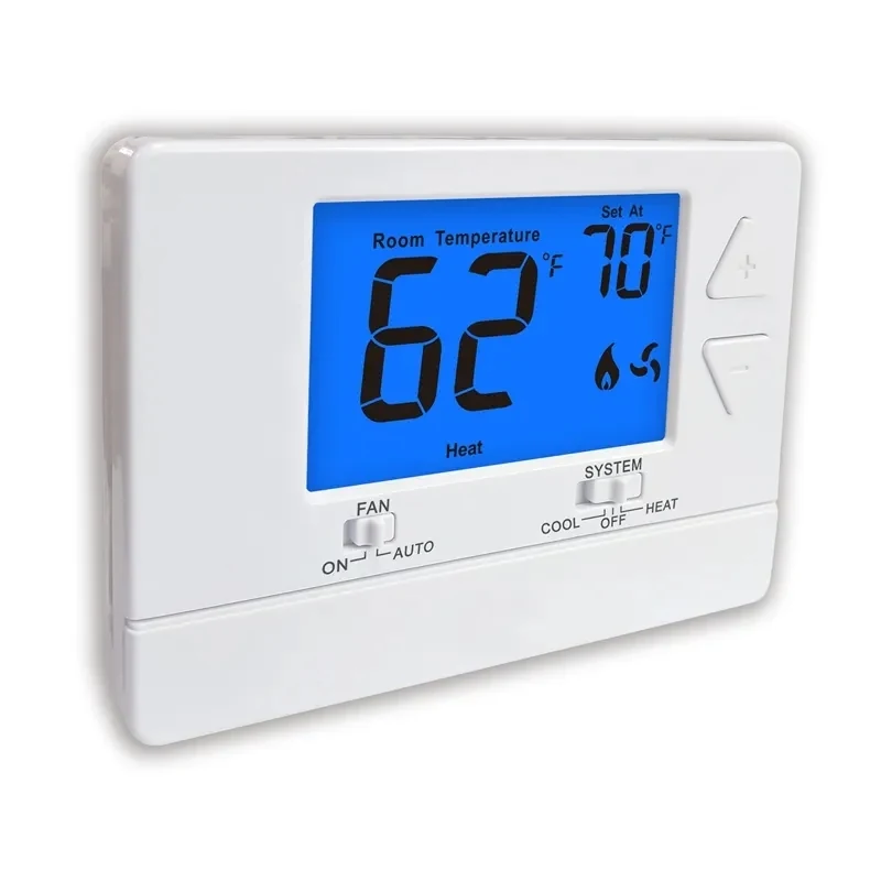 Models 3001 and 3201 single stage non-programmable builder thermostat, view 2