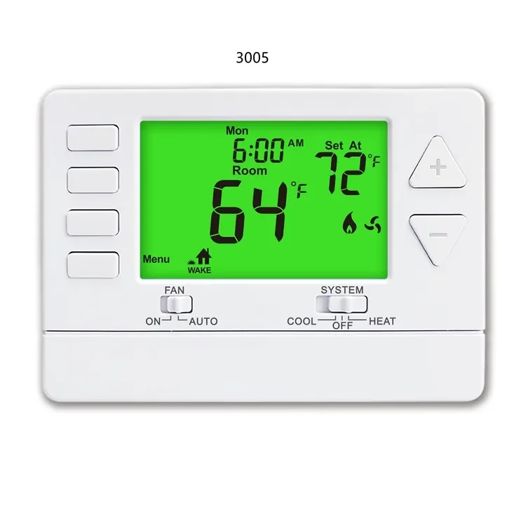 Models 3005 and 3205 24V 7 day programmable builder thermostat, view 5