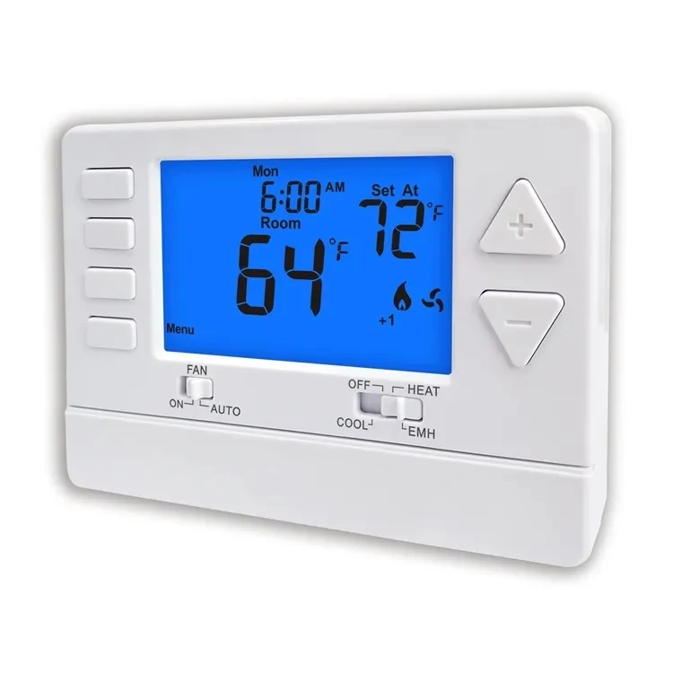 Models 3021 and 3221 non-programmable heat pump builder thermostat, view 3