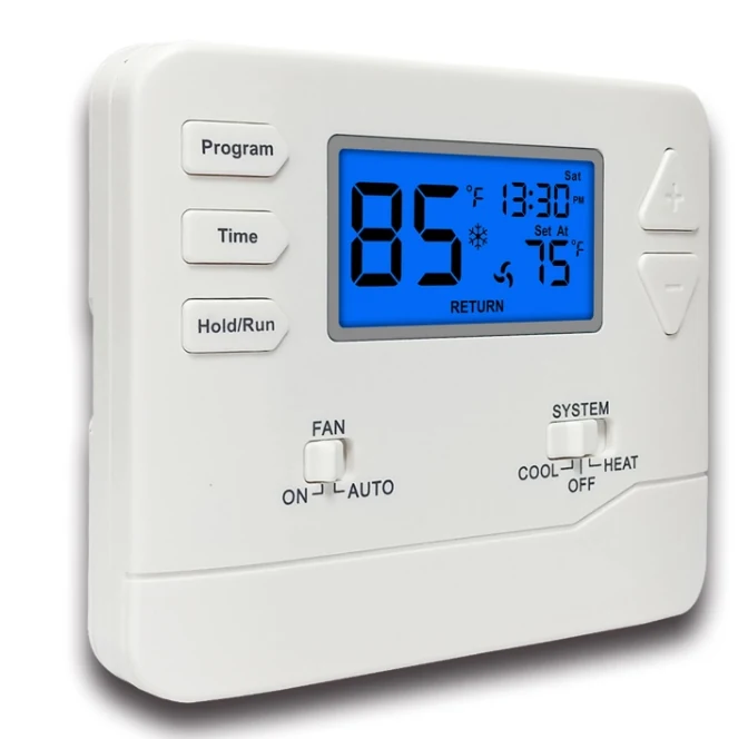 STN605 24V single stage weekly programmable air conditioner thermostat, view 2