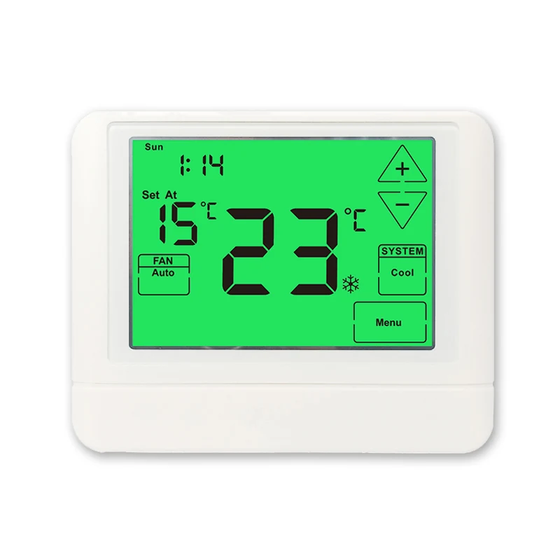 STN805 Premier programmable thermostat with large LCD and auto changeover, view 5