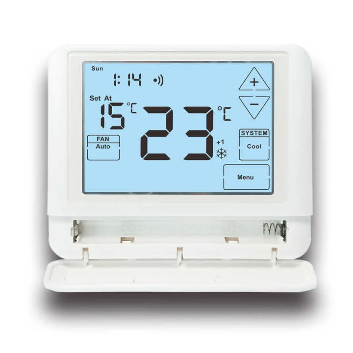 STN855W WiFi programmable universal thermostat with blue backlit LCD, view 5