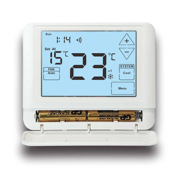 STN855W WiFi programmable universal thermostat with blue backlit LCD, view 4