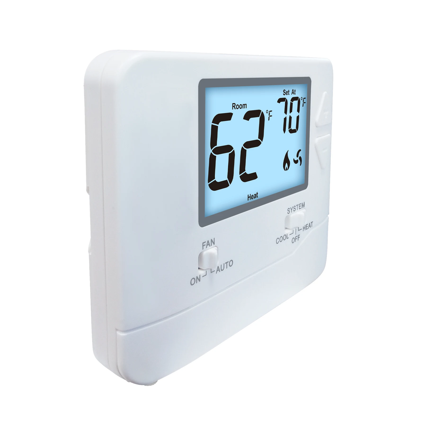STN701 low voltage manual wall air conditioner thermostat with backlit LCD, view 4