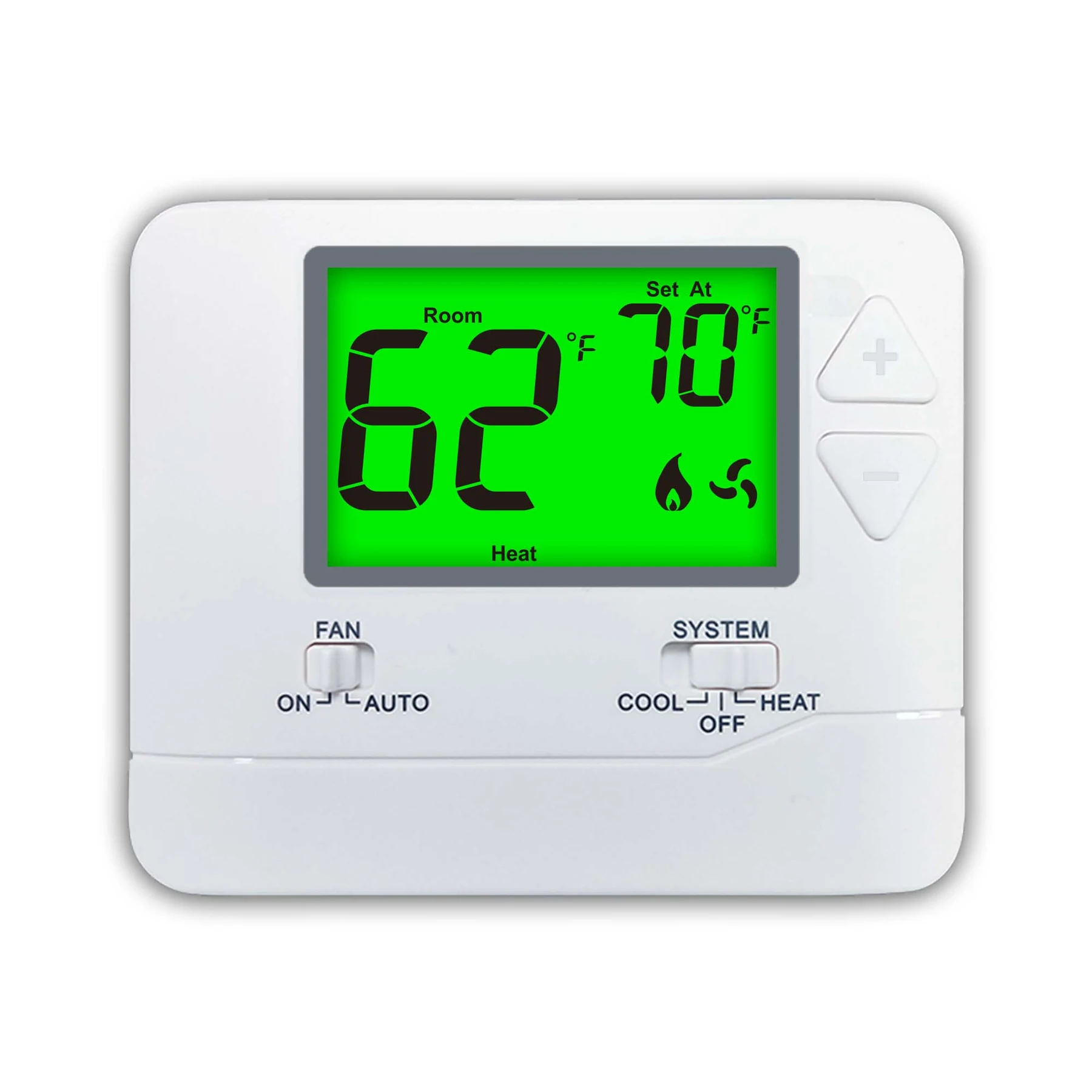 STN701 low voltage manual wall air conditioner thermostat with backlit LCD, view 6