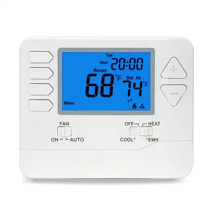 STN721 non-programmable 24 VAC heat pump thermostat with large display, view 3