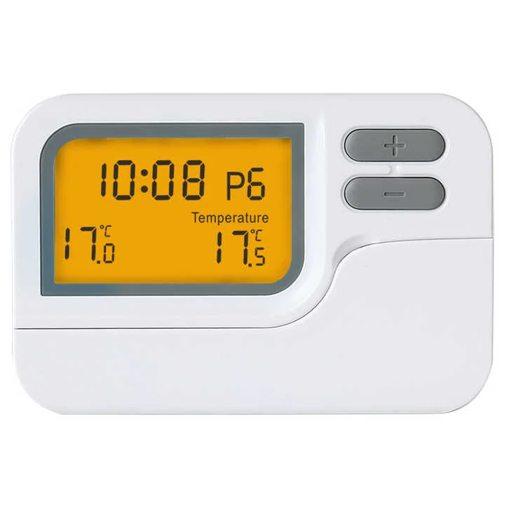 S2302 programmable HVAC room thermostat with backlit LCD and lock key