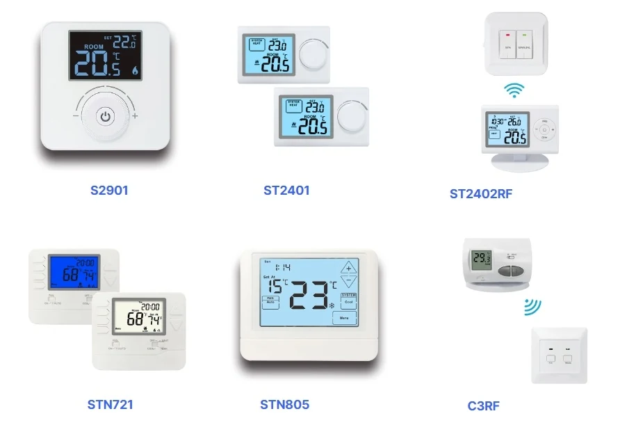 ST2601RF wireless dial room thermostat with 230V receiver unit, view 5