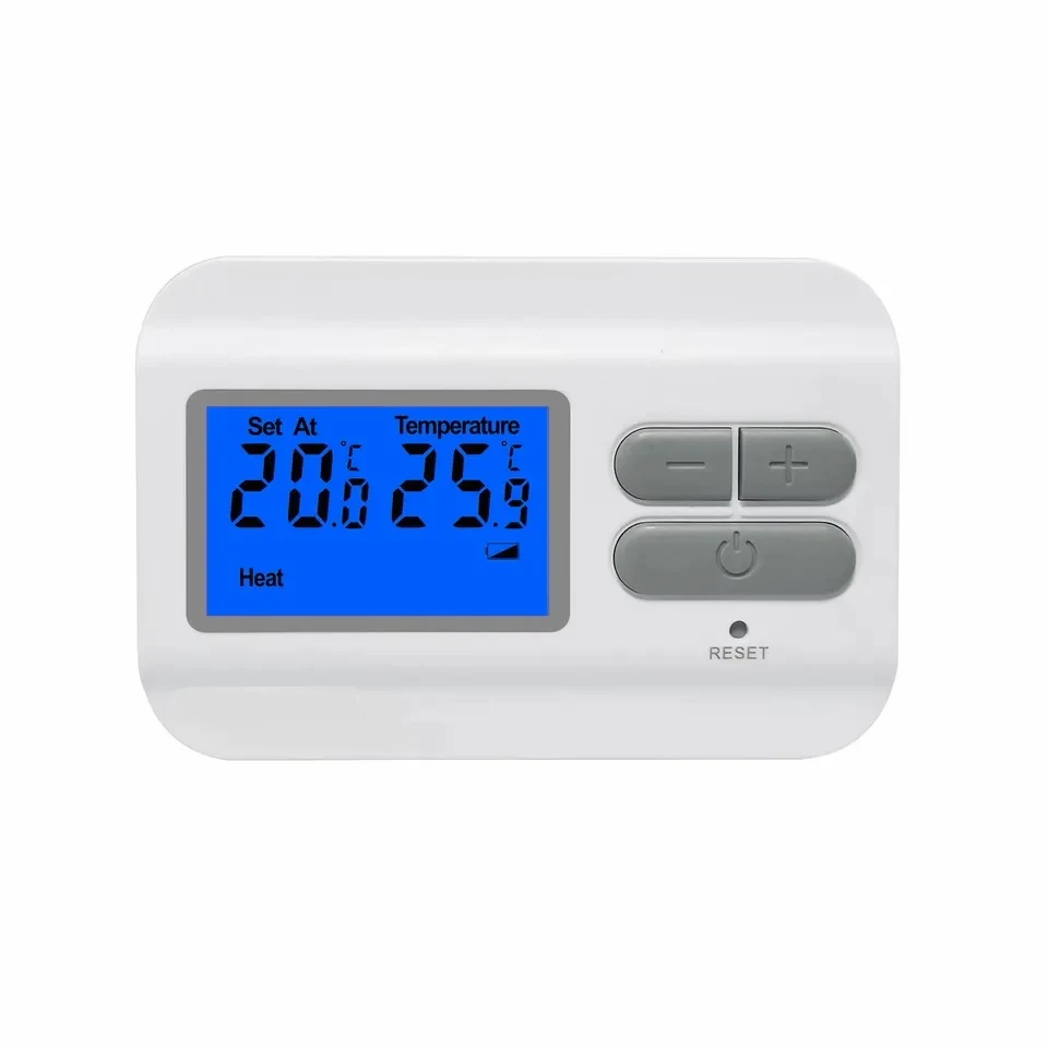 S2301RF 230V boiler heating wireless room thermostat with base, view 3