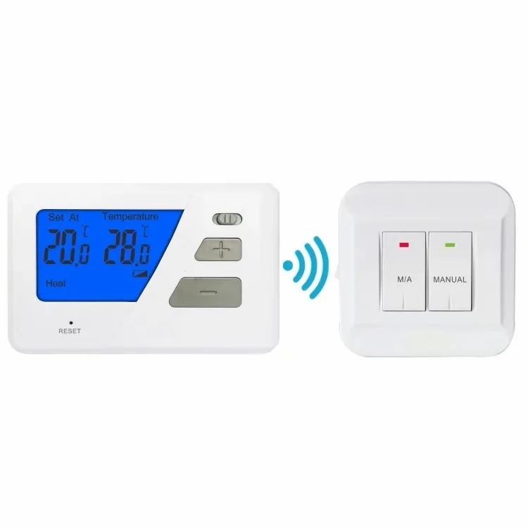 S2305RF wireless non-programmable gas boiler room thermostat, view 3